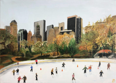 Painting titled "Central Park" by Denise Latour, Original Artwork, Oil
