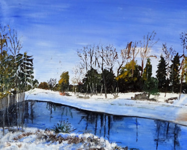 Ζωγραφική με τίτλο "Lac de Boulogne sou…" από Denise Latour, Αυθεντικά έργα τέχνης, Λάδι