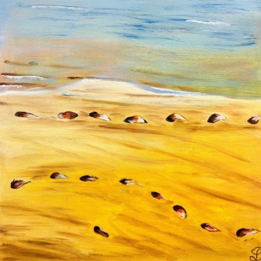 Peinture intitulée "Bord de mer" par Denise Latour, Œuvre d'art originale, Huile