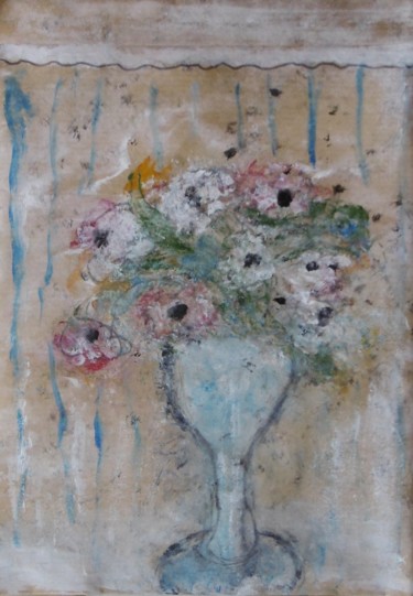 Painting titled "Bouquet Marie-Chris…" by Denise Louin-Lecoeur, Original Artwork, Acrylic