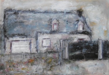 Malerei mit dem Titel "la maison au portai…" von Denise Louin-Lecoeur, Original-Kunstwerk