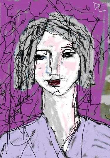 Digitale Kunst mit dem Titel "La vie en mauve" von Denise Louin-Lecoeur, Original-Kunstwerk