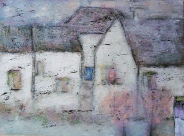 Malerei mit dem Titel "Fenêtres sur cour" von Denise Louin-Lecoeur, Original-Kunstwerk, Acryl