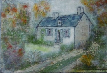 Painting titled "La maison d'Isa en…" by Denise Louin-Lecoeur, Original Artwork, Acrylic