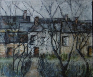 Painting titled "La maison blanche d…" by Denise Louin-Lecoeur, Original Artwork, Acrylic