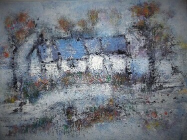 Painting titled "Automne" by Denise Louin-Lecoeur, Original Artwork, Acrylic