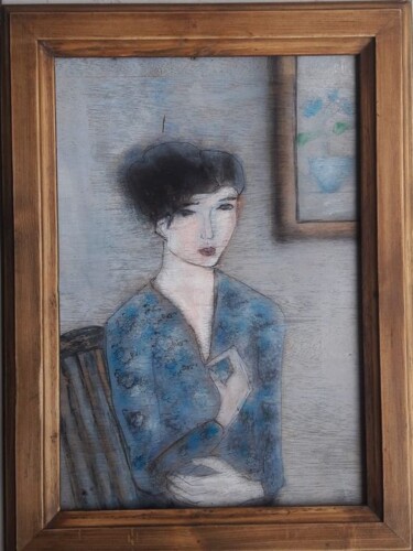 Peinture intitulée "Femme au miroir" par Denise Louin-Lecoeur, Œuvre d'art originale, Acrylique