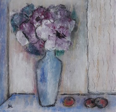 Painting titled "Bouquet pour un poè…" by Denise Louin-Lecoeur, Original Artwork, Acrylic