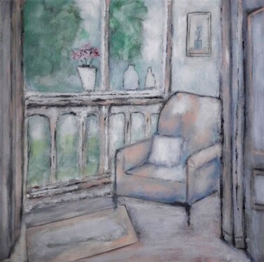 Painting titled "Le petit balcon" by Denise Louin-Lecoeur, Original Artwork, Acrylic