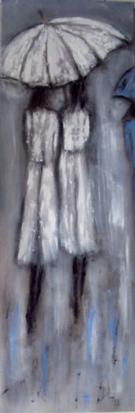 Картина под названием "sous la pluie" - Denise Louin-Lecoeur, Подлинное произведение искусства, Акрил