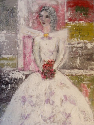 Painting titled "joile mariée" by Denise Louin-Lecoeur, Original Artwork, Acrylic