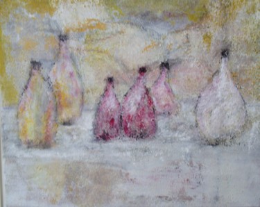 Pittura intitolato "Sur la nappe blanch…" da Denise Louin-Lecoeur, Opera d'arte originale, Acrilico