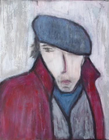 Painting titled "Portrait à la gaugu…" by Denise Louin-Lecoeur, Original Artwork, Acrylic