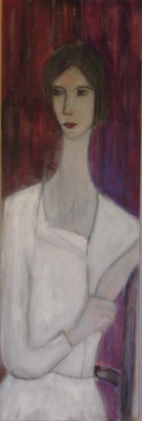 Schilderij getiteld "façon Modigliani" door Denise Louin-Lecoeur, Origineel Kunstwerk, Acryl