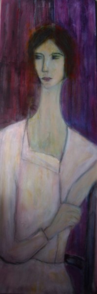 Painting titled "façon Modigliani 2" by Denise Louin-Lecoeur, Original Artwork, Acrylic