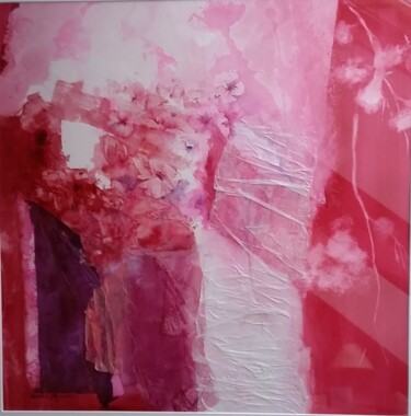제목이 "Bouquet rouge"인 미술작품 Denise Manceau로, 원작, 수채화 판지에 장착됨