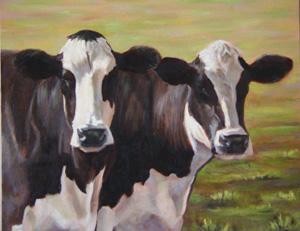 Painting titled ""Holy Holstein"" by Denise Rich, Original Artwork