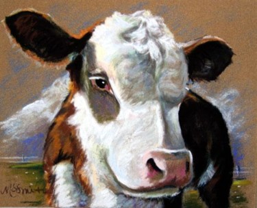 Painting titled "Calf" by Denise Rich, Original Artwork