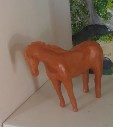 Sculpture titled "Le cheval" by Seiditadeniseart, Original Artwork, Clay
