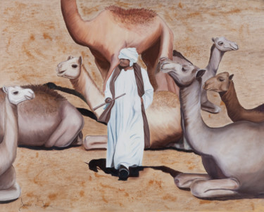Painting titled "SAHARA" by Denise Serralheiro, Original Artwork, Oil