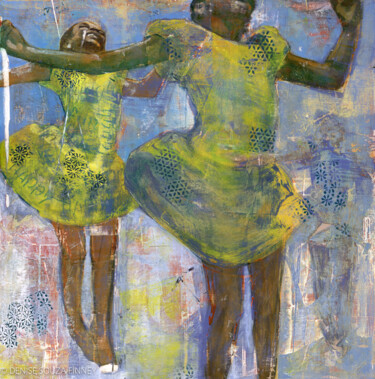 Malerei mit dem Titel "jump for JOY" von Denise Souza Finney, Original-Kunstwerk, Acryl