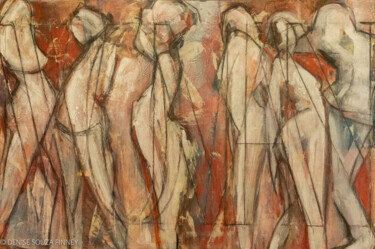 Pintura intitulada "WOMAN Standing" por Denise Souza Finney, Obras de arte originais, Acrílico