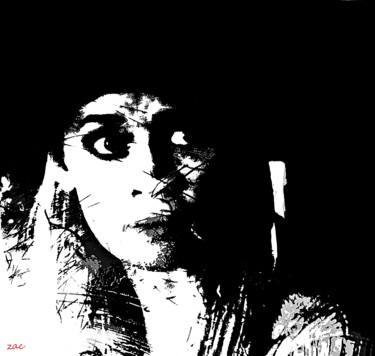 Photographie intitulée "Le regard noir" par Denise Arsac Coustoulin, Œuvre d'art originale, Photographie manipulée