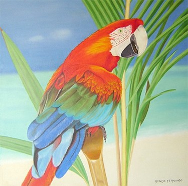 Pintura intitulada "Arara" por Denise Fernando, Obras de arte originais