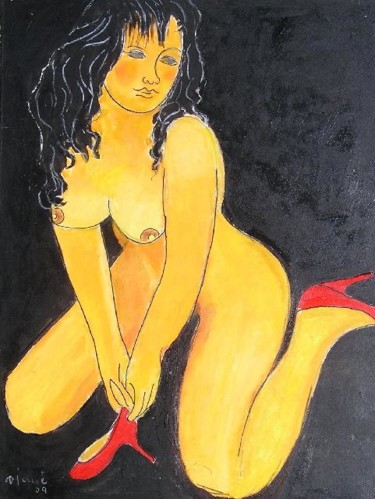 Peinture intitulée "nu # 36" par Denise Jouve, Œuvre d'art originale, Huile