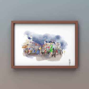 Картина под названием "Le bal de la libera…" - Denis Moulin, Подлинное произведение искусства, Чернила