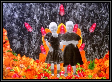 Digitale Kunst mit dem Titel "La muerte feliz" von Narcolina, Original-Kunstwerk, Digitale Malerei