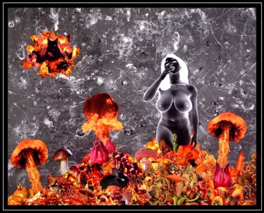 Digital Arts titled "Black rabbit and se…" by Narcolina, Original Artwork, Collages