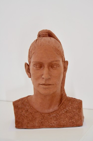 Sculpture titled "Marie.jpg" by Denis Thebaudeau, Original Artwork, Terra cotta