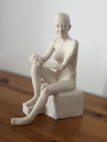 Sculpture titled "Emma 2" by Denis Thebaudeau, Original Artwork, Terra cotta