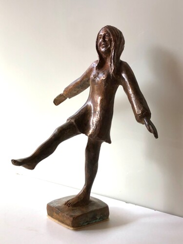 Sculpture intitulée "une jeune femme qui…" par Denis Thebaudeau, Œuvre d'art originale, Bronze