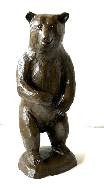 Skulptur mit dem Titel "OURS BRUN" von Denis Thebaudeau, Original-Kunstwerk, Terra cotta