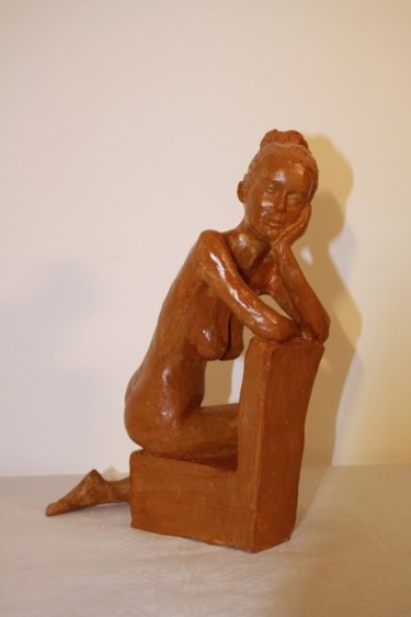 Sculpture titled "Claire assise" by Denis Thebaudeau, Original Artwork