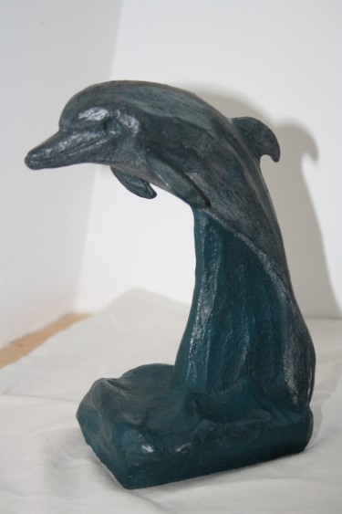 Sculpture intitulée "dauphin Nino" par Denis Thebaudeau, Œuvre d'art originale, Terre cuite