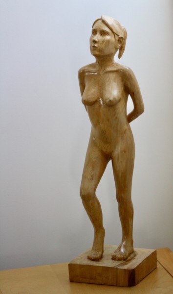 Sculpture intitulée "Naomie" par Denis Thebaudeau, Œuvre d'art originale, Bois