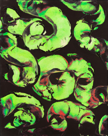 Картина под названием "Fluor abstract #38" - Deonis Thekko, Подлинное произведение искусства, Рисунок распылителем краски Ус…