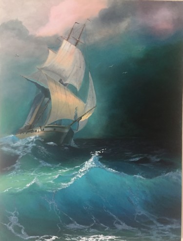 Pittura intitolato "Dalgalar (reproduct…" da Deniz Yılmaz Ötünçtemur, Opera d'arte originale, Acrilico