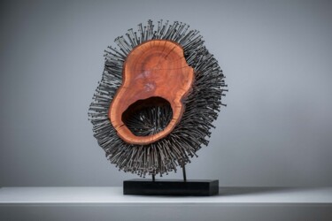 Escultura intitulada "Ja, ich weiß… Uecke…" por Dennis Josef Meseg, Obras de arte originais, Madeira