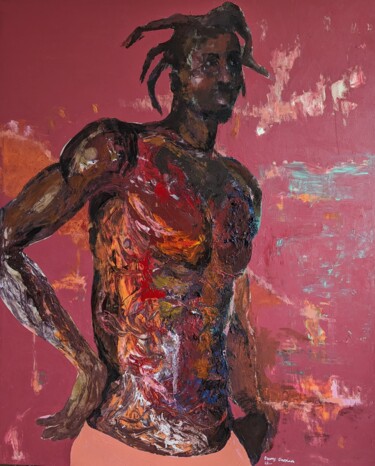 Pittura intitolato ""Intrusion"" da Dennis Onofua, Opera d'arte originale, Acrilico