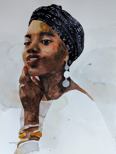 Painting titled ""Integrity"" by Dennis Onofua, Original Artwork, Watercolor