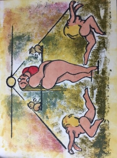 Gravures & estampes intitulée "Quant les diables s…" par Dennis Van Den Bossche (D.Boss), Œuvre d'art originale, Lithographie