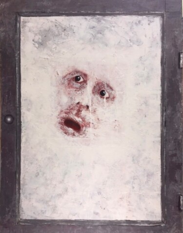 Painting titled "Frozen window" by Dennis Van Den Bossche (D.Boss), Original Artwork, Acrylic Mounted on Other rigid panel