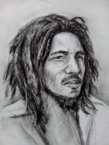 Dessin intitulée "Bob Marley" par Reda Dennoun, Œuvre d'art originale, Crayon
