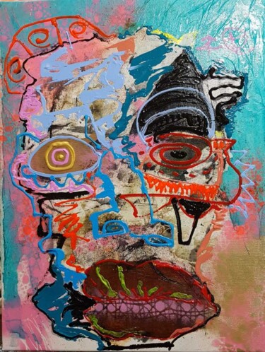 Painting titled "sin titulo" by Dennys Santos Diaz, Original Artwork, Collages