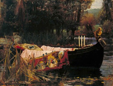 Pittura intitolato "The Boat | Waterhou…" da Dent-De-Lion Du Midi, Opera d'arte originale, Pittura digitale