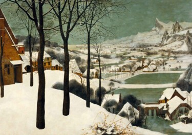 Pintura intitulada "Winter | Bruegel |…" por Dent-De-Lion Du Midi, Obras de arte originais, Pintura digital
